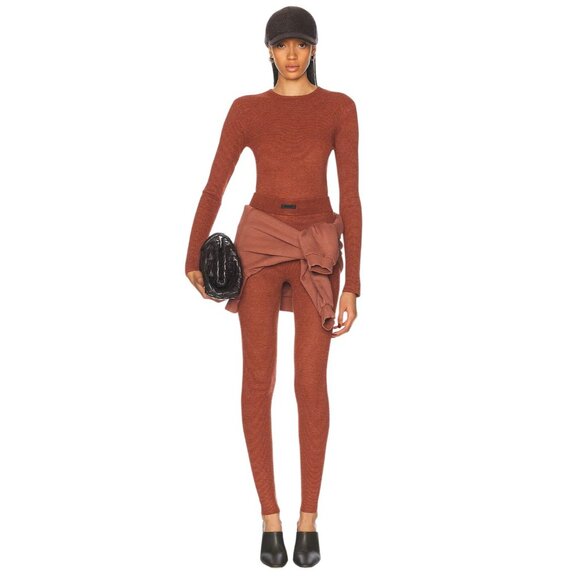 Fear of God ESSENTIALS Waffle Fitted Long Sleeve in Crimson X-Small New Womens - Picture 12 of 12